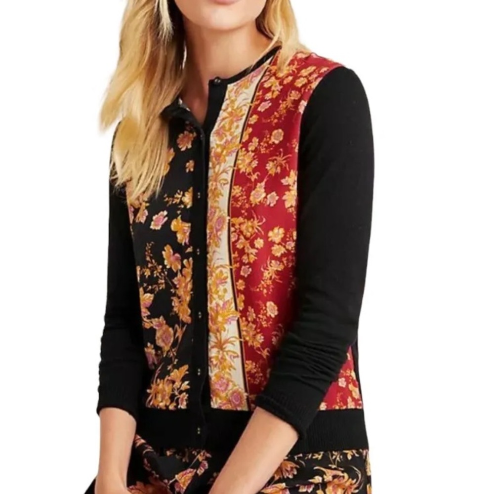 kachel x anthropologie faye floral silk sweater